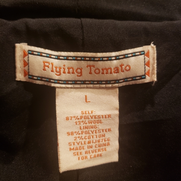 Flying Tomato Multicolor Plaid Pea Coat - Picture 6 of 6